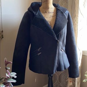 Levi wool lined black moto jacket